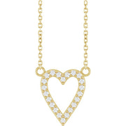 14K Yellow 1/6 CTW Natural Diamond Heart 18' Necklace
