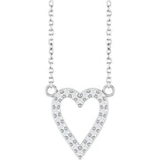 14K White 1/6 CTW Natural Diamond Heart 18' Necklace