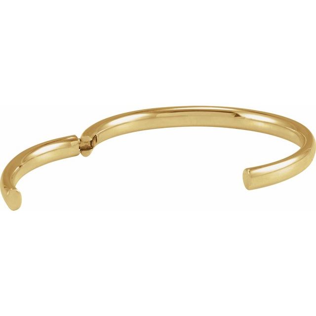 14K Yellow 6 mm Hinged Cuff 7' Bracelet