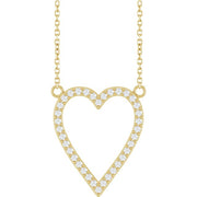 14K Yellow 1/4 CTW Natural Diamond Heart 18' Necklace