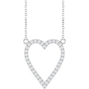 14K White 1/4 CTW Natural Diamond Heart 18' Necklace