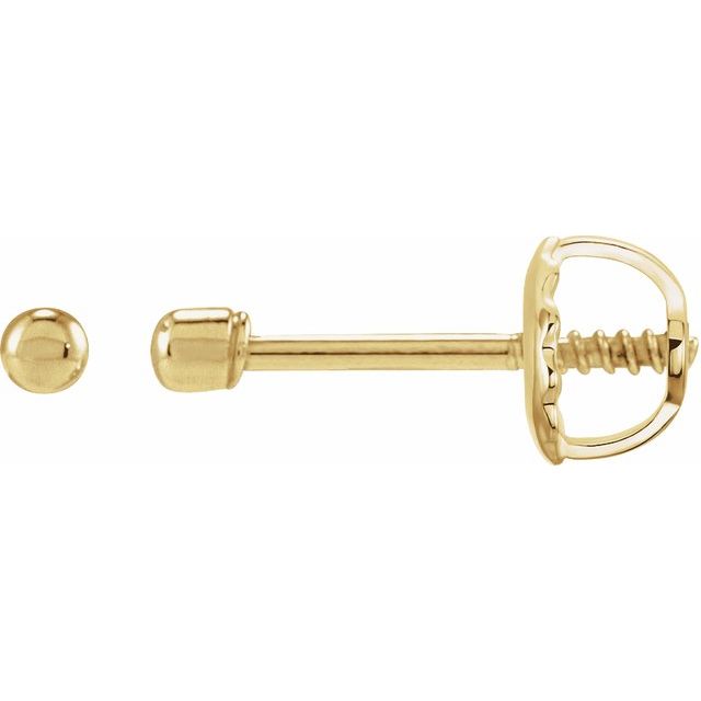 14K Yellow Youth Bead Earrings
