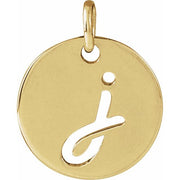 14K Yellow Script Initial J Pendant