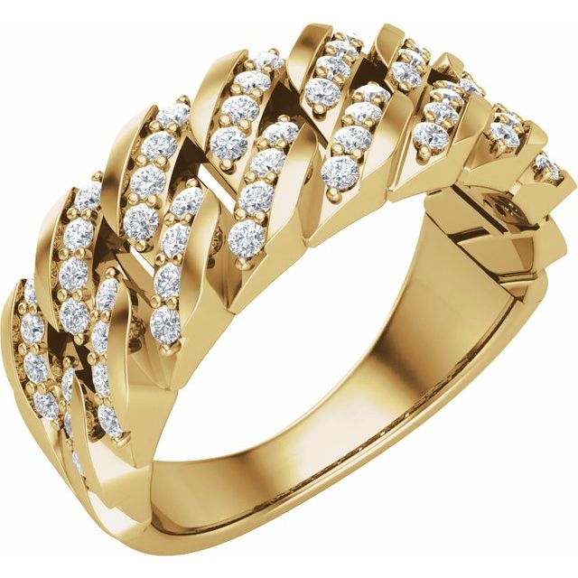 14K Yellow 3/4 CTW Lab-Grown Diamond Band