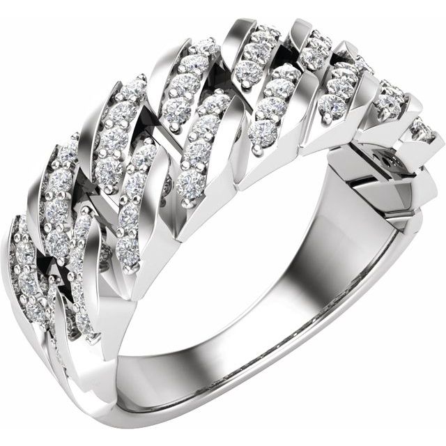 14K White 3/4 CTW Lab-Grown Diamond Band