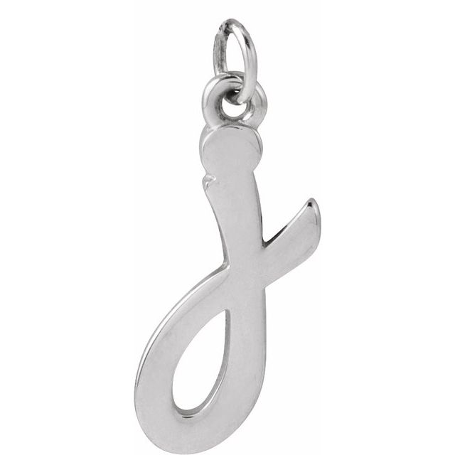 14K White Petite Initial J Pendant