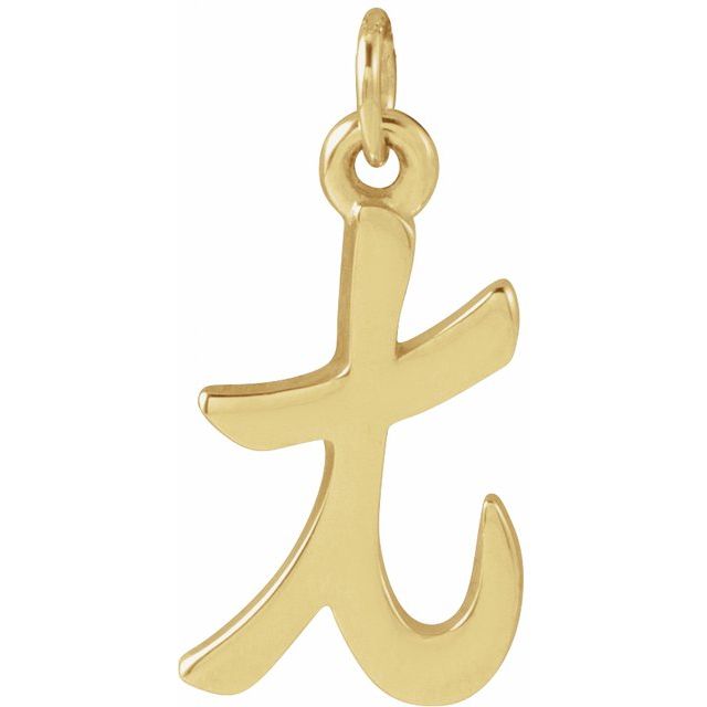 14K Yellow Petite Initial T Pendant
