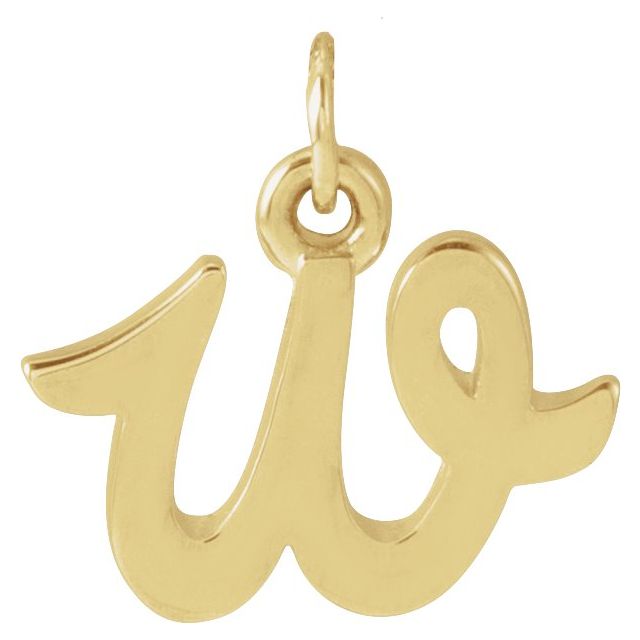 14K Yellow Petite Initial W Pendant
