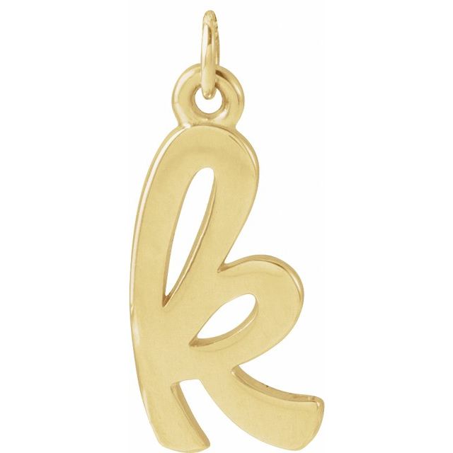 14K Yellow Petite Initial K Pendant