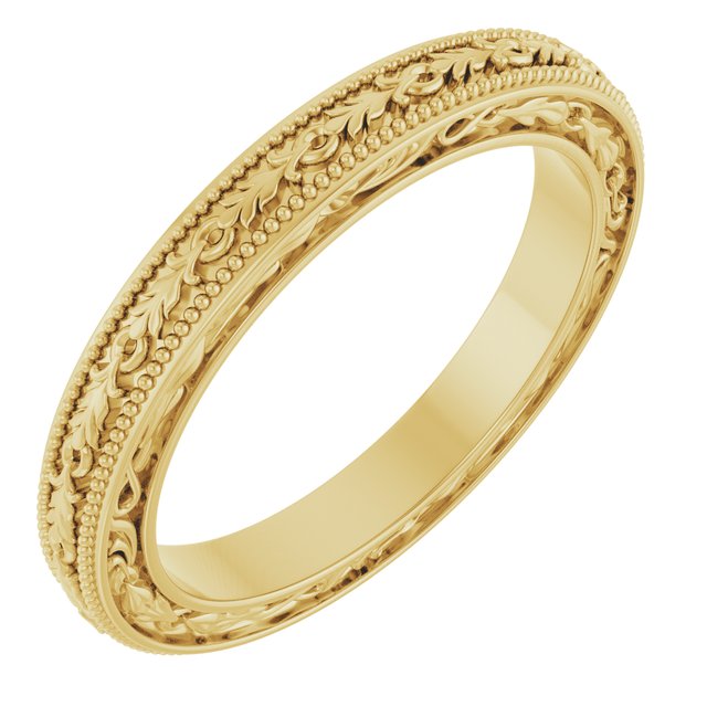 14k Yellow Sculptural Band Size 7