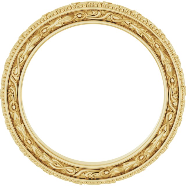 14k Yellow Sculptural Band Size 7