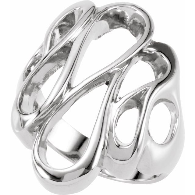 14k White Freeform Ring