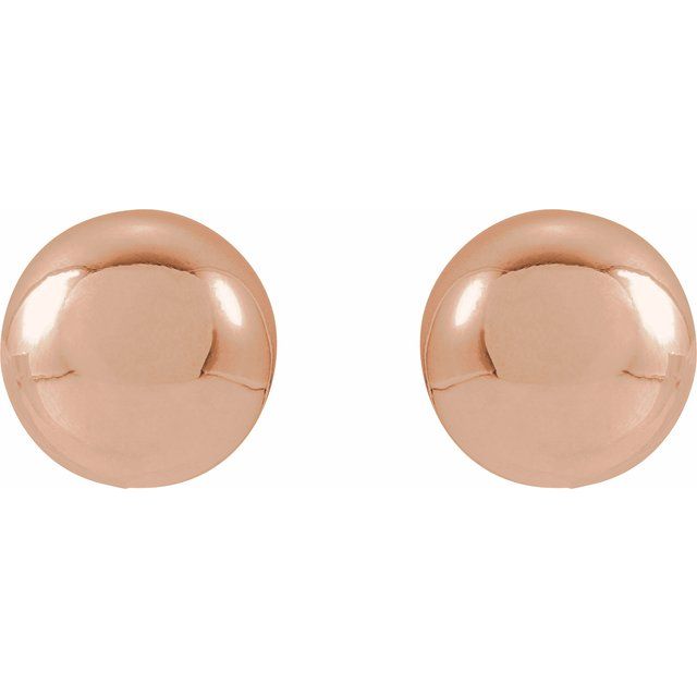 14K Rose 8 mm Ball Earrings