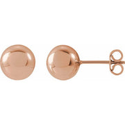 14K Rose 8 mm Ball Earrings