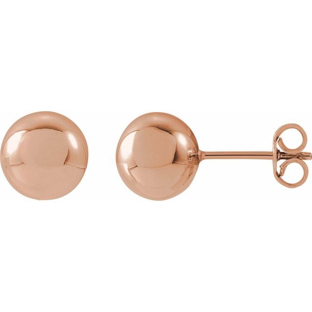 14K Rose 8 mm Ball Earrings