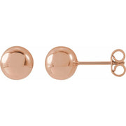 14K Rose 7 mm Ball Earrings