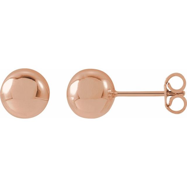 14K Rose 7 mm Ball Earrings