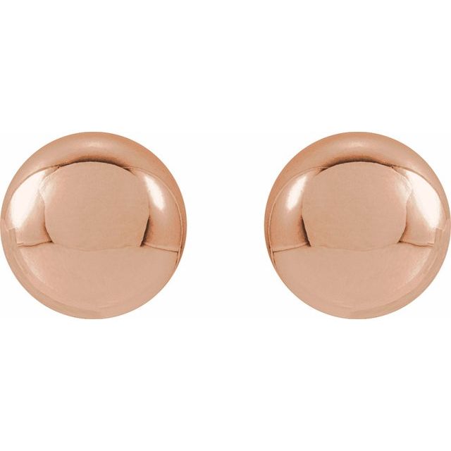 14K Rose 6 mm Ball Earrings