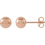 14K Rose 6 mm Ball Earrings