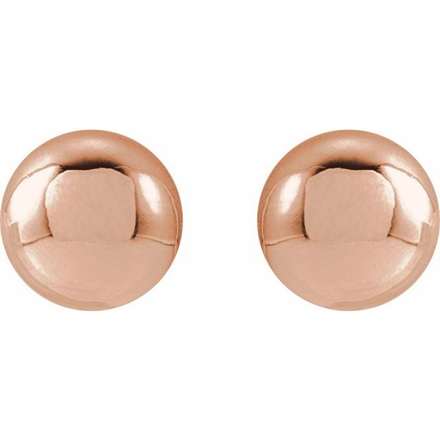 14K Rose 5 mm Ball Earrings