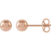 14K Rose 5 mm Ball Earrings