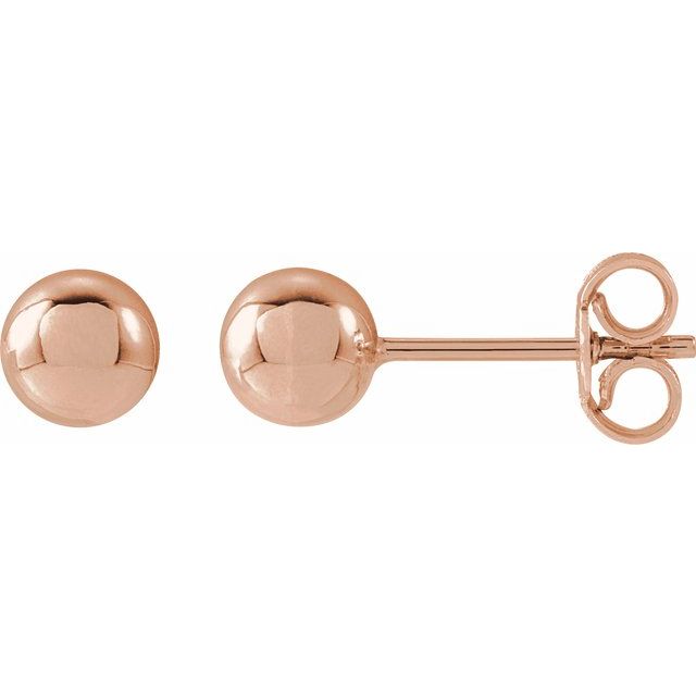 14K Rose 5 mm Ball Earrings