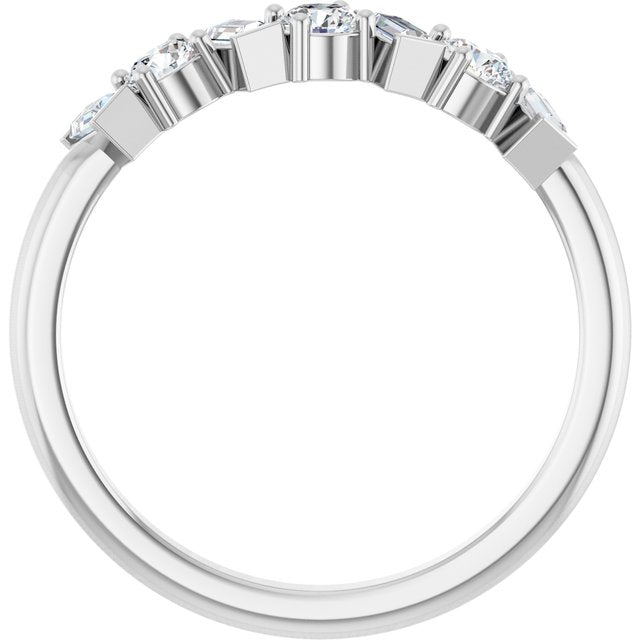 14k White 1/2 Ctw Natural Diamond Anniversary Band