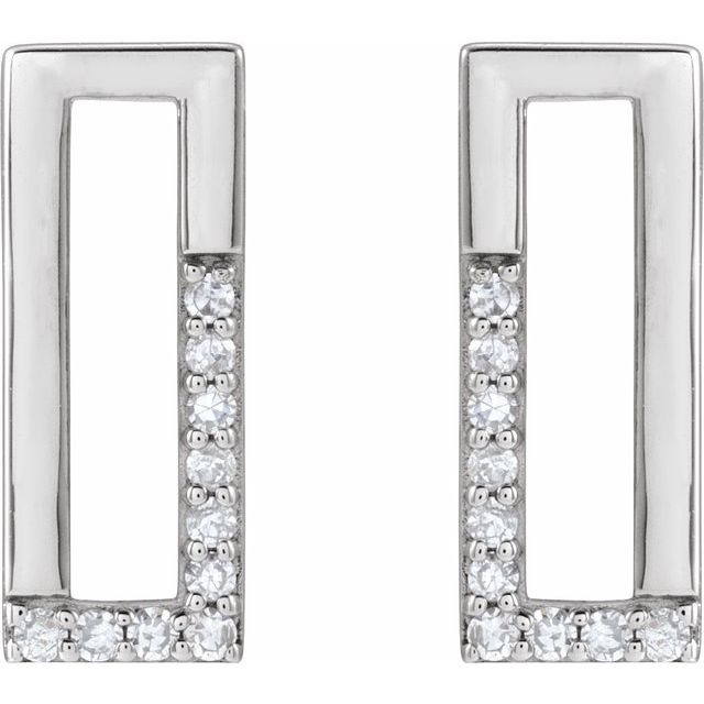 14K White 1/10 CTW Natural Diamond Earrings