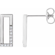 14K White 1/10 CTW Natural Diamond Earrings