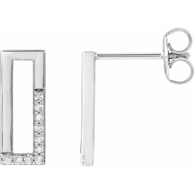 14K White 1/10 CTW Natural Diamond Earrings
