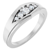 14K White 1/5 CTW Natural Diamond 5-Stone Band