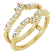 14K Yellow 3/8 CTW Natural Diamond Ring Guard