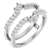 14K White 3/8 CTW Natural Diamond Ring Guard
