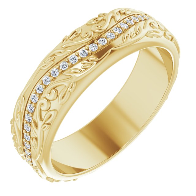 14K Yellow 1/5 CTW Natural Diamond Band