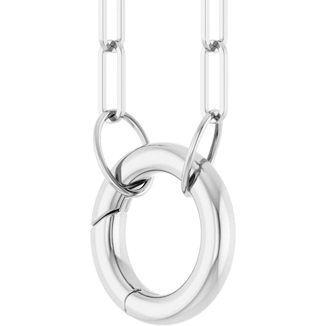 Sterling Silver Circle Charm 16' Necklace
