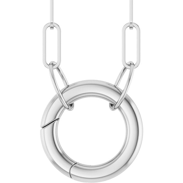 Sterling Silver Circle Charm 16' Necklace