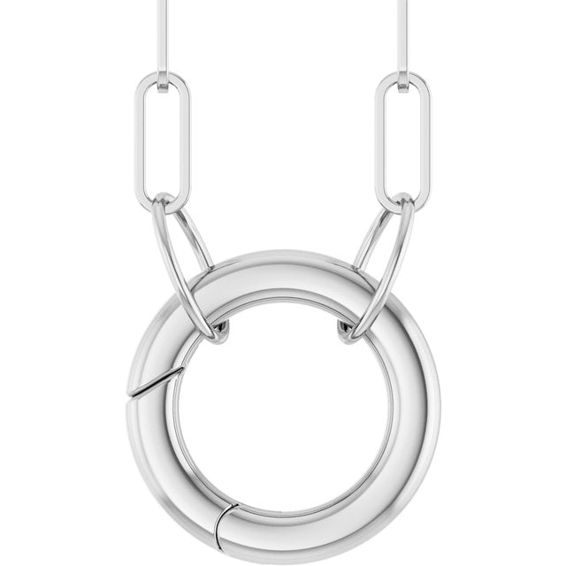 Sterling Silver Circle Charm 18' Necklace