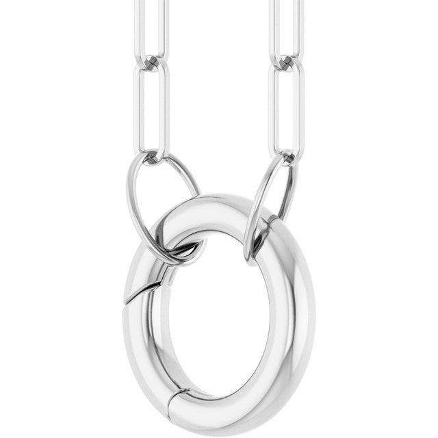Sterling Silver Circle Charm 18' Necklace