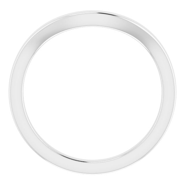 14K White Band for 8x6 mm Oval Ring