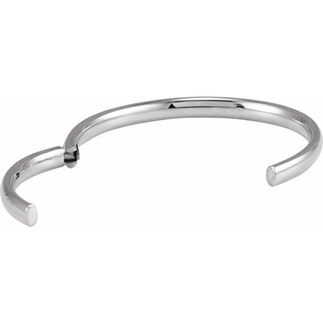 14K White 5 mm Hinged Cuff 7' Bracelet