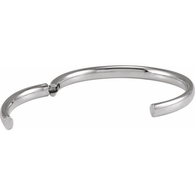 14K White 6 mm Hinged Cuff 7' Bracelet