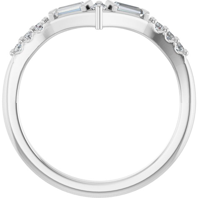 14K White 1/4 CTW Natural Diamond Contour Band