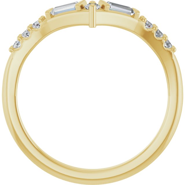 14K Yellow 1/4 CTW Natural Diamond Contour Band