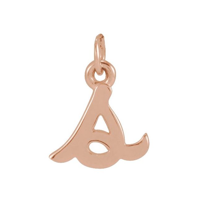 14K Rose Petite Initial S Pendant