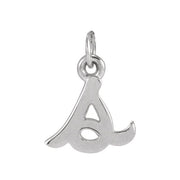 14K White Petite Initial S Pendant