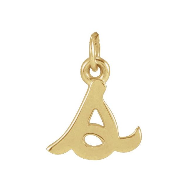 14K Yellow Petite Initial S Pendant