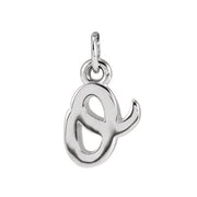 14K White Petite Initial O Pendant