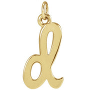 14K Yellow Petite Initial D Pendant