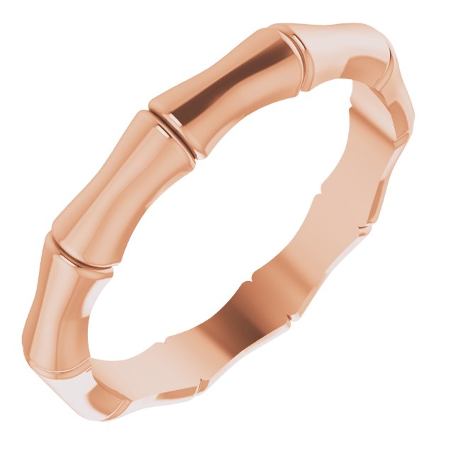 14K Rose 2.8 mm Bamboo Band Size 5