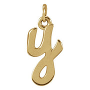 14K Yellow Petite Initial Y Pendant